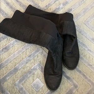 Stuart Weitzman otk pebbled black boots. Sz 8
